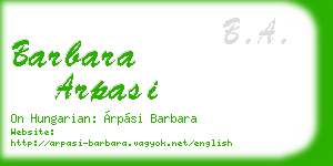 barbara arpasi business card